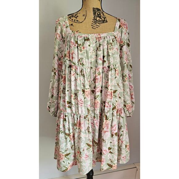 En Saison Tiered Ruffled Maris Mini Dress, Fully lined.  Sz M - Picture 6 of 15